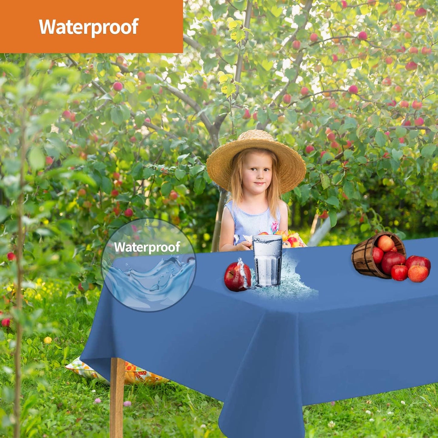 Blue Disposable Plastic Tablecloth for Rectangle Tables (12 Pack) Premium Decorative Table Cloths for Parties, Events & Weddings, Indoors & Outdoors, 54 x 108 inches, Plastic Table Cover