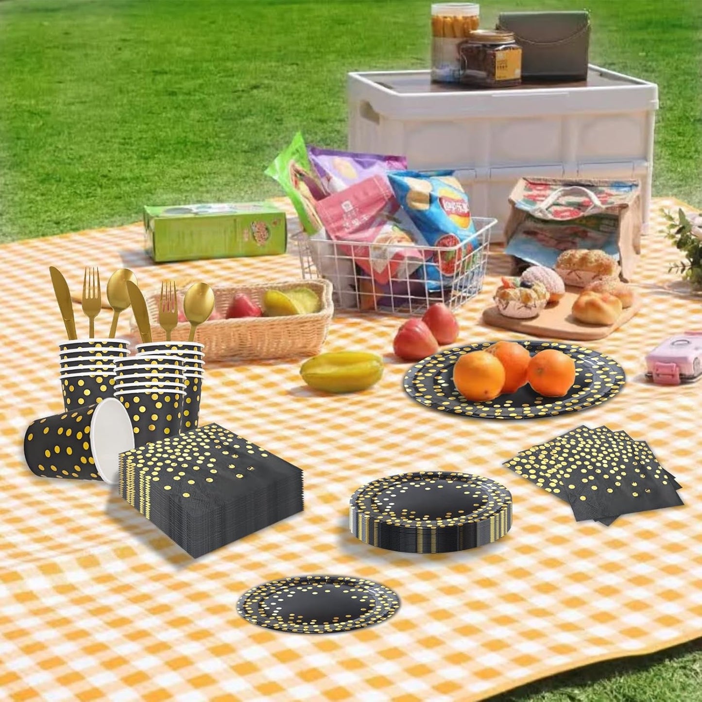 175pcs Elegant Disposable Dinnerware For 25 Guests