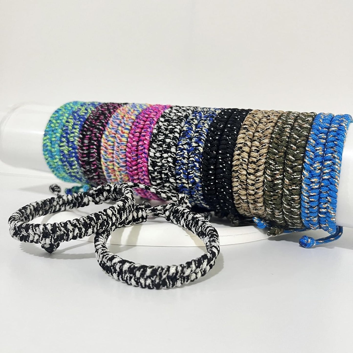 24 pcs Braided Friendship Bracelets for Teen Girls Boys Assorted Colors Paracord Bracelets Bulk Handmade Goody Bag Stuffers Easter Basket Filler for Teens Teenager Birthday Christmas Party Favors