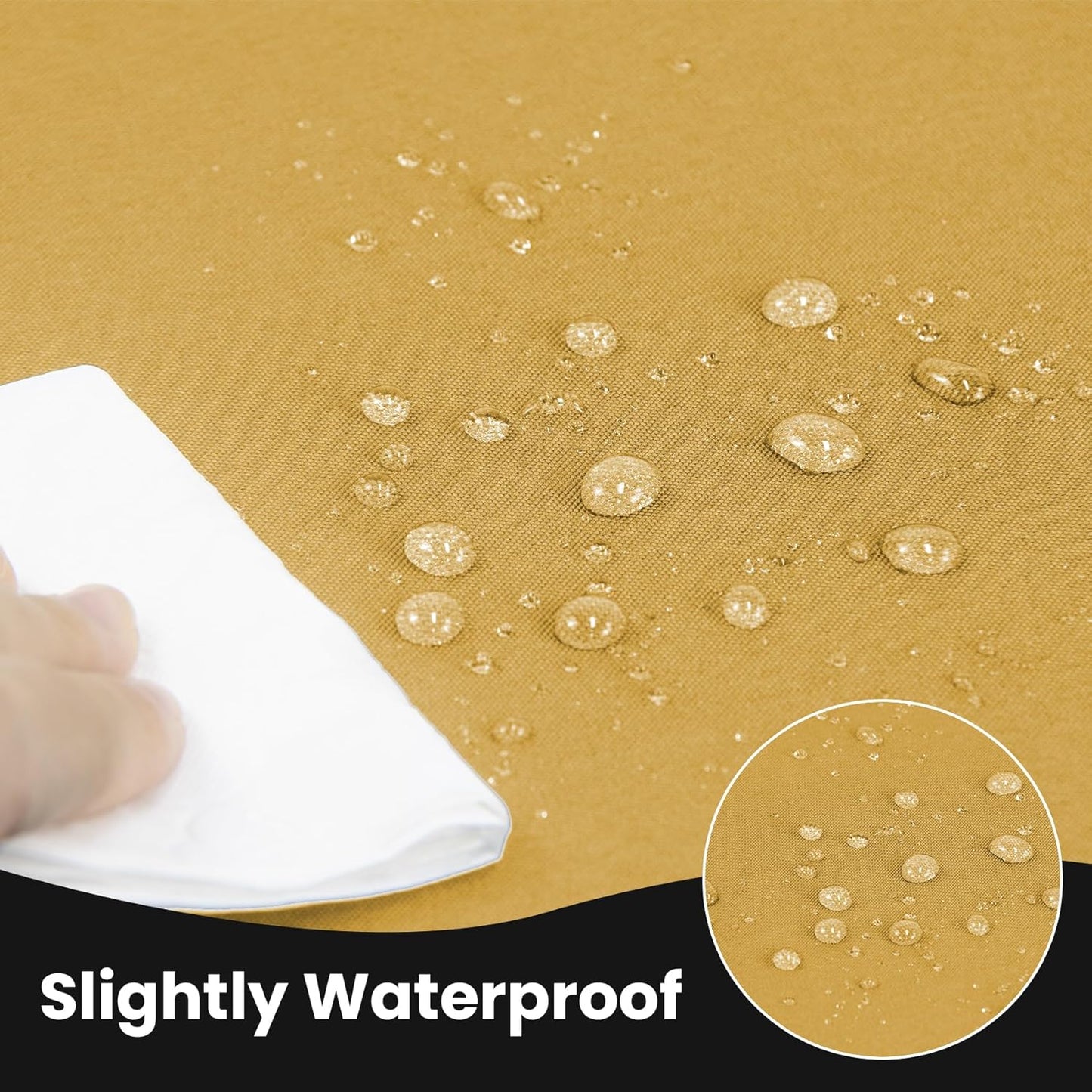 Ascoza 2 Pack Fitted Tablecloth for 4 Foot Rectangle Tables 48 x 24 Inch Gold Table Covers Water Resistant Polyester Table Cloth for Wedding, Parties,Display, Trade Show (Gold)