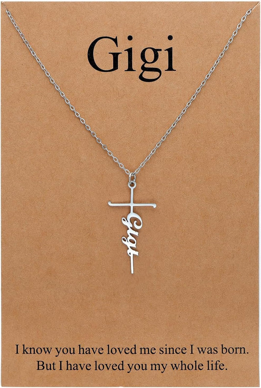 Lcherry Faith Cross Pendant Necklace for Women Religious Christian Jewelry Mother's Day Gifts for Women