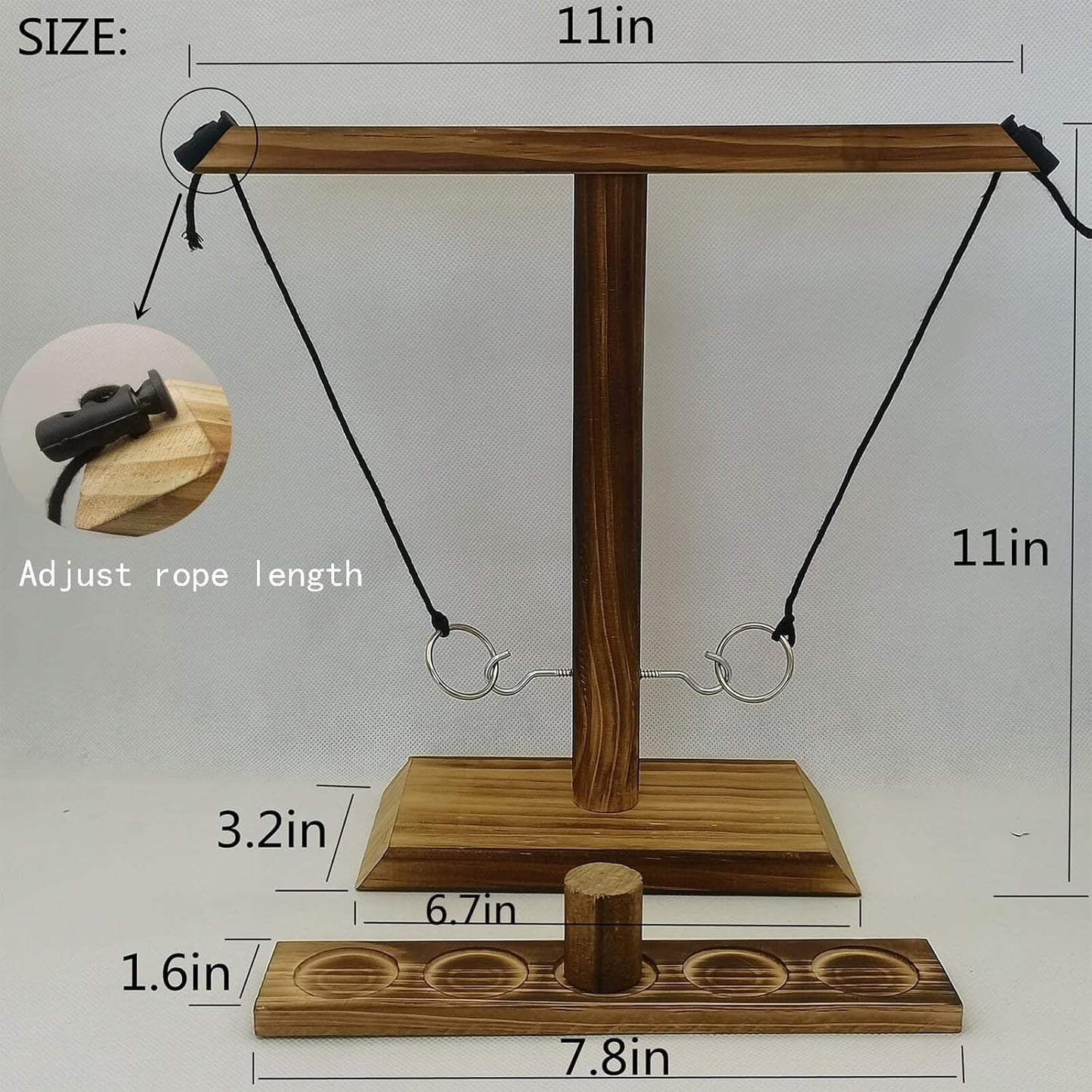 Ring Toss Game for Kids and Adults, Large Base Hook and Ring Game, Family-Friendly Indoor Holiday Fun or Outdoor Patio Games, White Elephant Gifts