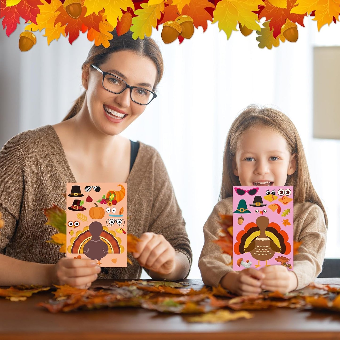 120 Sheets Thanksgiving Crafts for Kids DIY Turkey Stickers Crafts for Kids Thanksgiving Games Gifts Activities Party Favors Supplies Make a Turkey Friends Giving Decorations