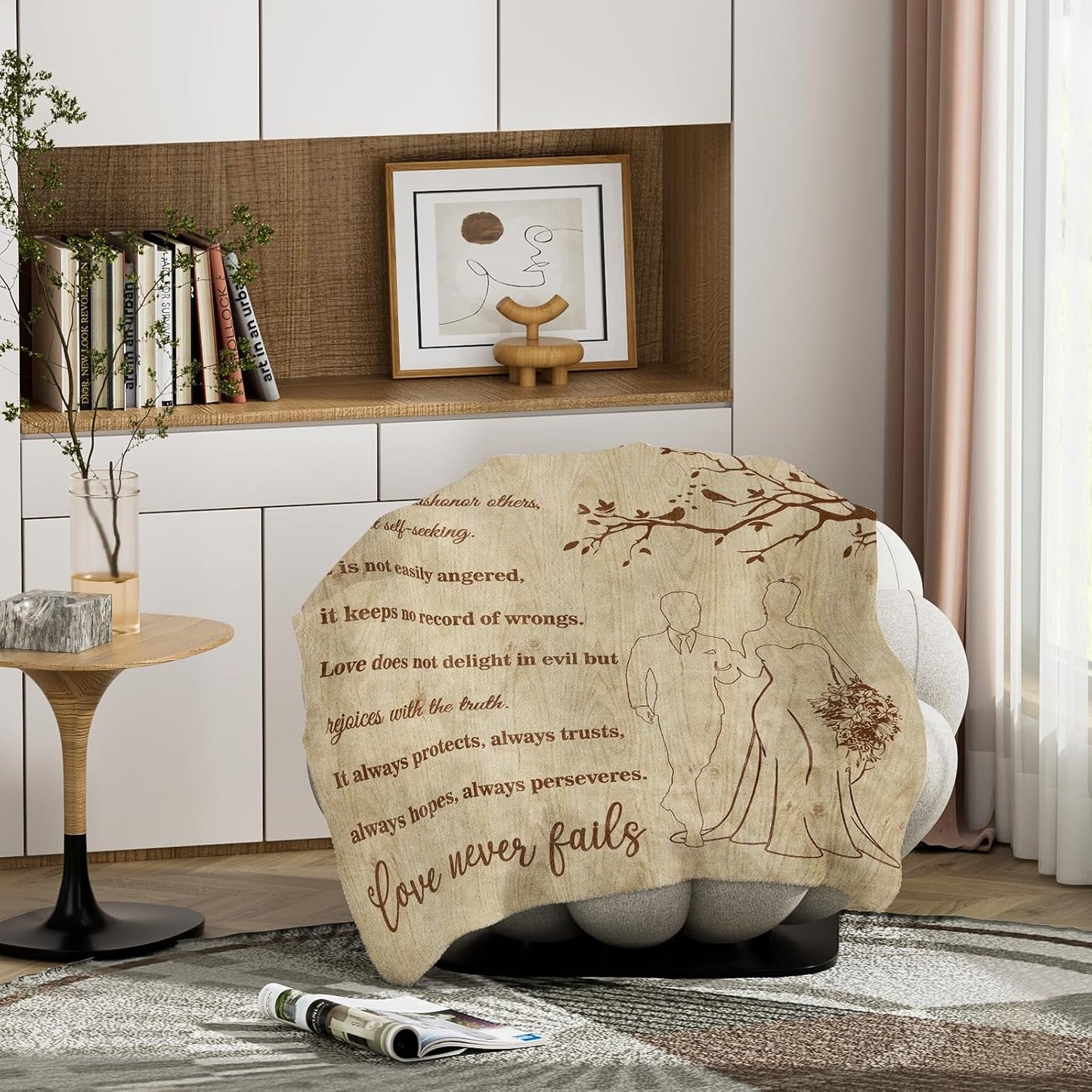 Wedding Gifts for Couples 2025 Soft Blanket, Bridal Shower Gifts for Bride to Be, Anniversary Romantic Gifts for Her, Wedding Gifts for Newlyweds Wedding Throw Blanket 60 * 80, Wooden