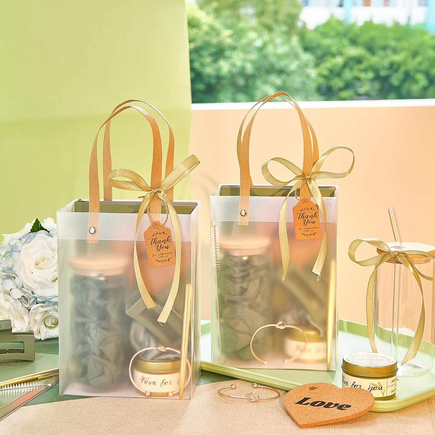 68Pcs Baby Shower Prizes for Game Winners Gifts Wedding Bridal Shower Gifts Including Glass Cans Notebooks Soy Candles Hair Clips for Baby Shower Wedding Bridal Shower Game Prizes (6, Green)