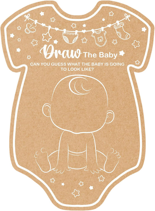 Baby Shower Games, Draw The Baby, Baby Shower Game, Set of 30 Cards, Baby Games for Baby Shower, Baby Shower Decorations, Baby Shower Ideas