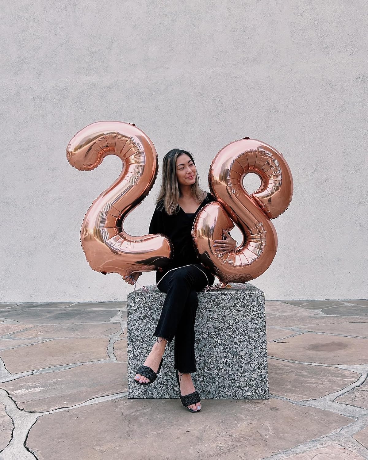 Rose Gold Number 18 Balloon 40 inch, 18 Number Balloons, 18th Birthday Decorations, 18 Year Old Women Men Rose Gold Party Supplies