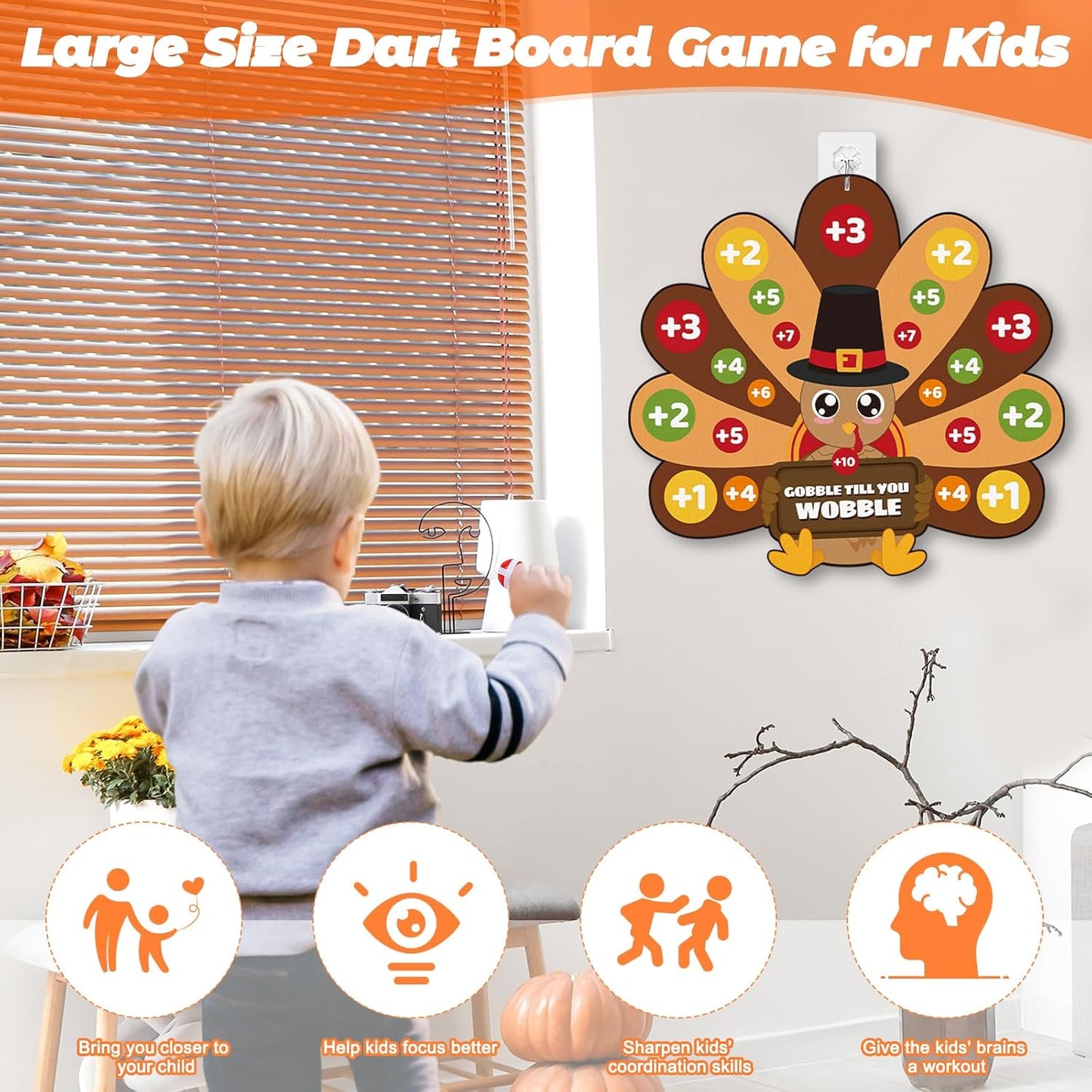 Games for Family, Office, Kids Dart Board Games with 12 Sticky Balls & 8 Darts
