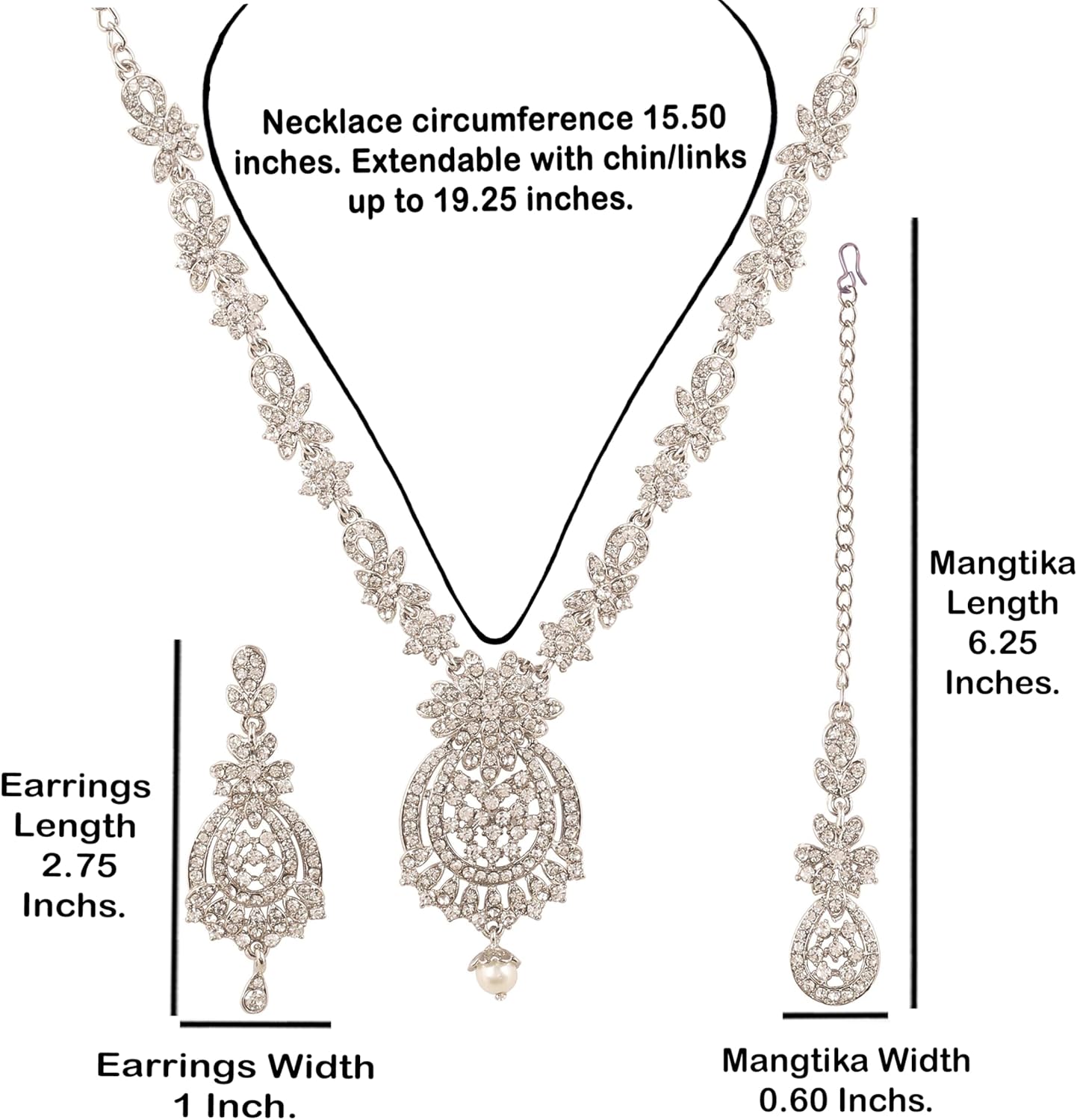 Touchstone Indian jewelry sets for women maang tikka wedding guest gold necklace bollywood jewellery set pageant elegant prom bride accessories western crystal chunky rhinestone necklaces