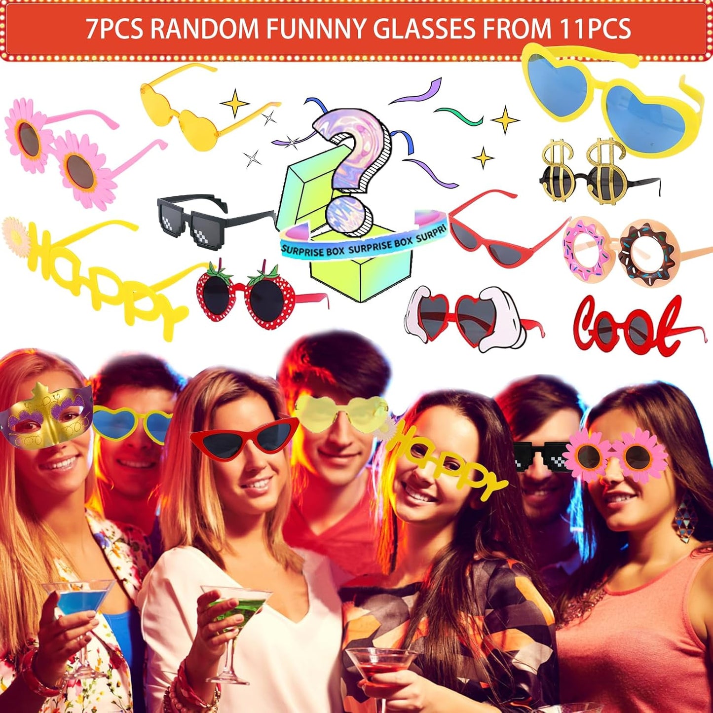 Bulk Opulent Photo Booth Props Set for Adult, Novelty Funny Hats and Glasses, Colorful Wig, Inflatable, Phtot Booth Props Kit for Graduation, Wedding, Birthday, Bachelorette and All Occasions