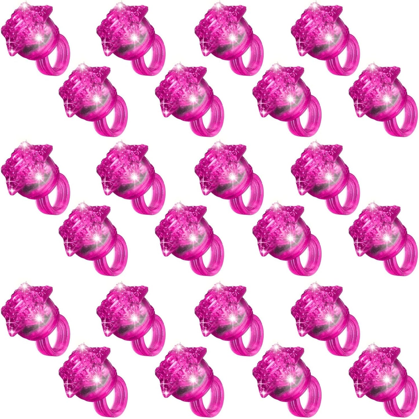 24 Pack Light Up Star Rings Glow in the Dark Party Flashing LED Jelly Finger Rings for July 4th,Halloween,Christmas,Concert,Goodie Bag Fillers,Raves