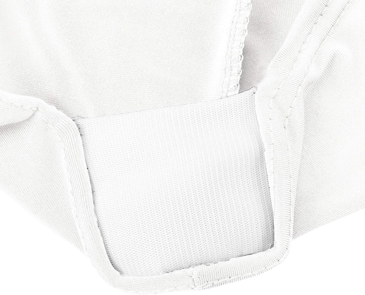 LZY Spandex Fitted Stretch Table Cover for 6 ft or 4ft or 8ft Folding Table, Rectangular Cocktail Tablecloth, Perfect for Party or Banquet (8FT White)