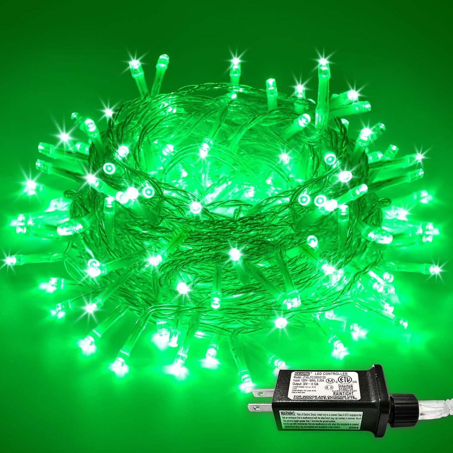 JMEXSUSS Green Christmas Lights Clear Wire, 66ft 200 LED Green Lights for Christmas Decor, Connectable Evergreen String Light Indoor Outdoor for Christmas Tree Home Garden Xmas Decorations