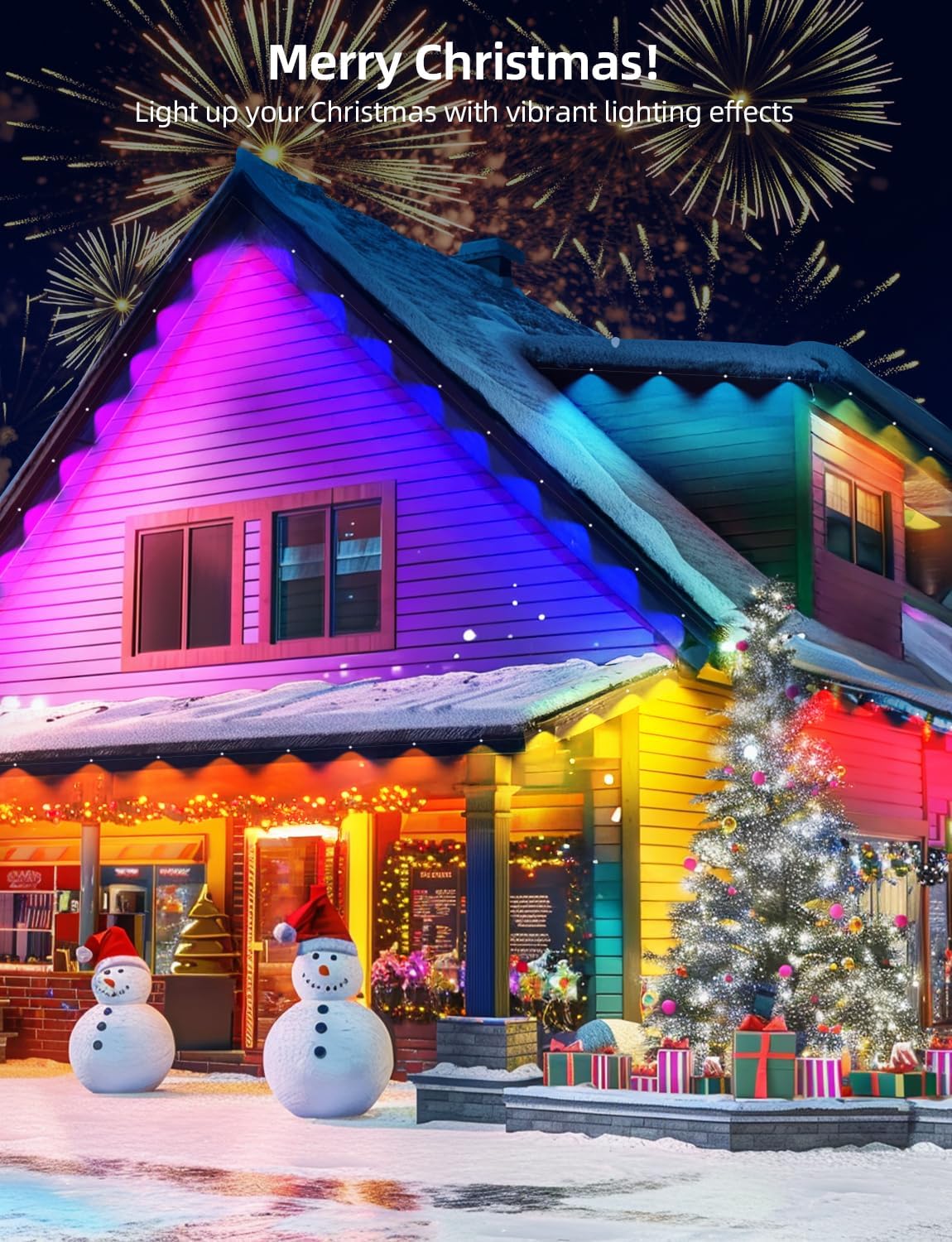 APPECK Permanent Outdoor Lights 100ft with 72 LEDs, 111 Scene Modes, Smart RGBW Lights with 40lm Warm White, App & Remote Control for Christmas, Halloween, Works with Alexa, Google Assistant, White