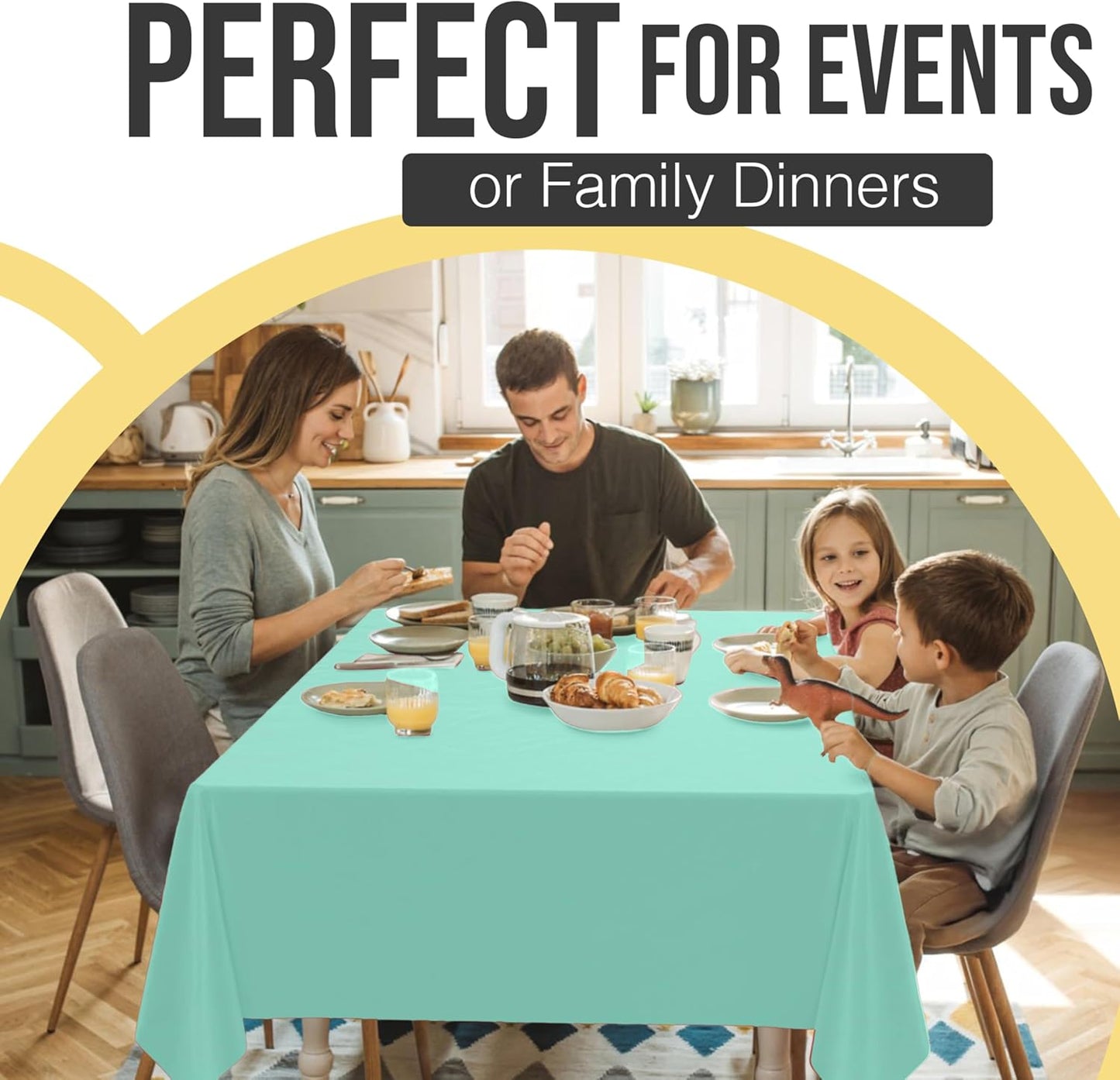 Exquisite 66% Thicker Premium Plastic Table Cloth Rectangle Table Cover 0.5 Mil 12 Pack Mint Table Cloth 54 Inch x 108 Inch Disposable Tablecloth Won't Tear Easily Like Cheap Thin Brands
