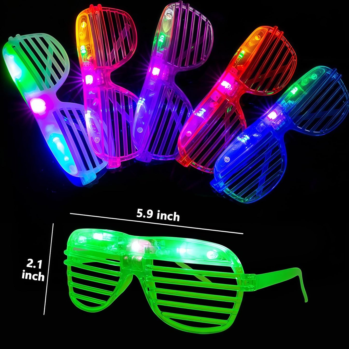 35 Pack LED Glasses Glow in The Dark Party Supplies,Multi-color & shapes Light up Glasses for Kids Adult Birthday Neon Party Favors Wedding Thanksgivings Xmas New Years