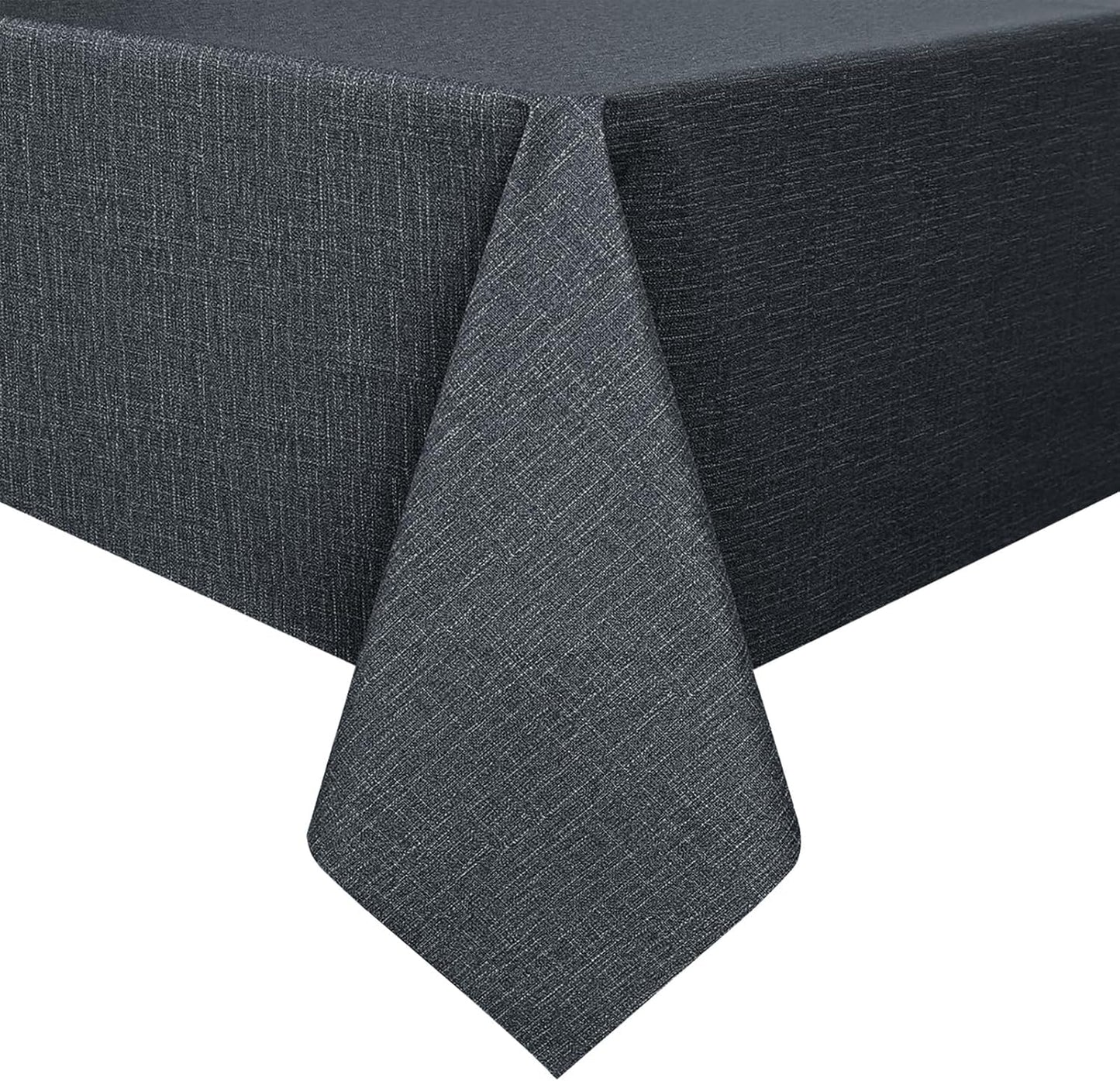 Romanstile 100% Waterproof PVC Tablecloth, Square Oil Spill Proof Stain Resistant Vinyl Table Cloth, Wipe Clean Plastic Table Covers for Kitchen/Dining/Parties - 54 x 54 Inch, Charcoal