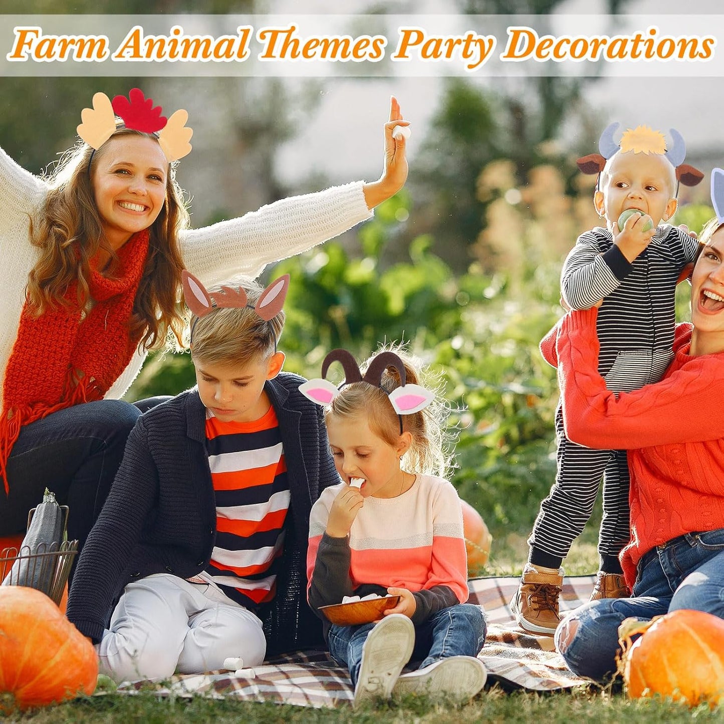 Kigeli 30 Pcs Jungle Animal Safari Ears Headbands for Hair Hoops Photo Booth Props One Birthday Halloween Favors