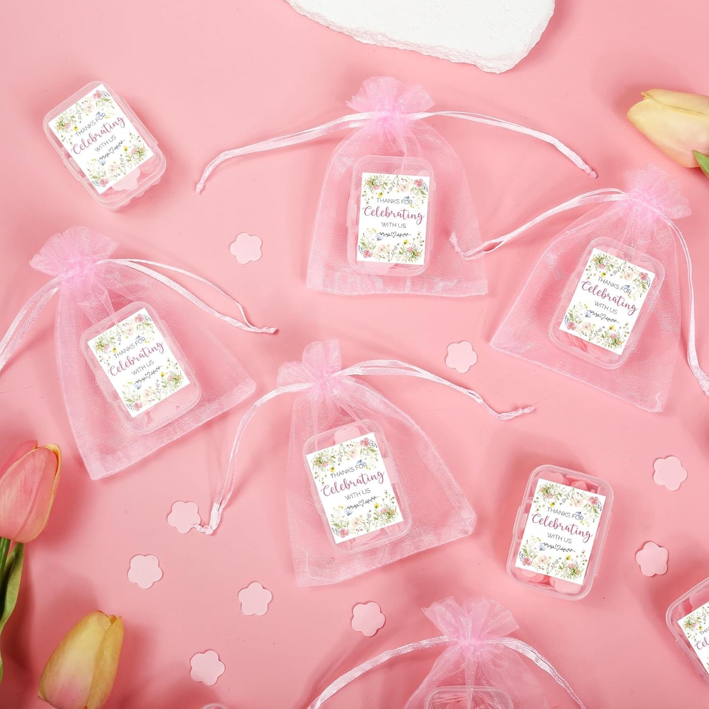 Love Is In Bloom Bridal Shower Decorations - 24 Pcs Wildflower Baby in Bloom Baby Shower Favors, Floral Pink Soap Favors Gifts for Guests, Wedding Engagement Decorations Party Supplies