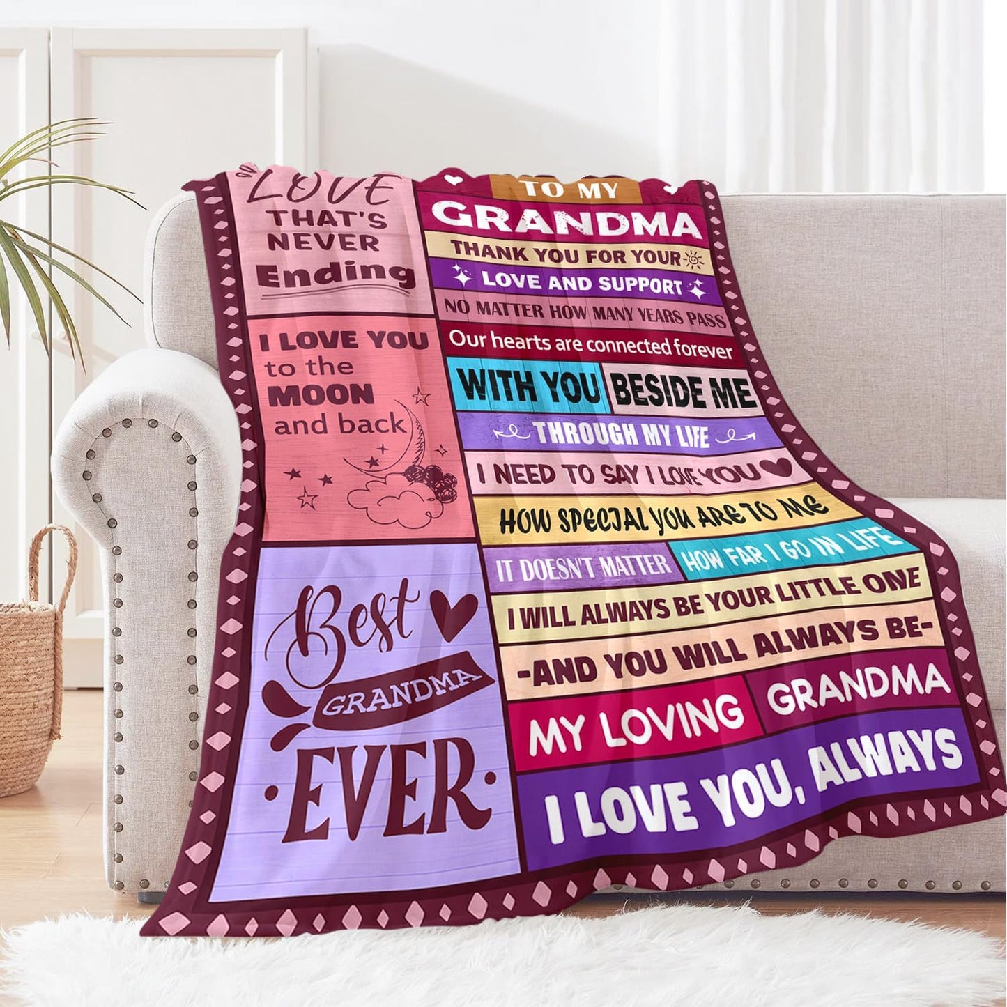 Grandma Gifts - Best Grandma Birthday Gifts - Great Grandmas Gift - Christmas Mothers Day Birthday Gift for Grandmas - Grandmoter Gift from Granddaughter Grandkids - to My Grandma's Blanket 50"x60"