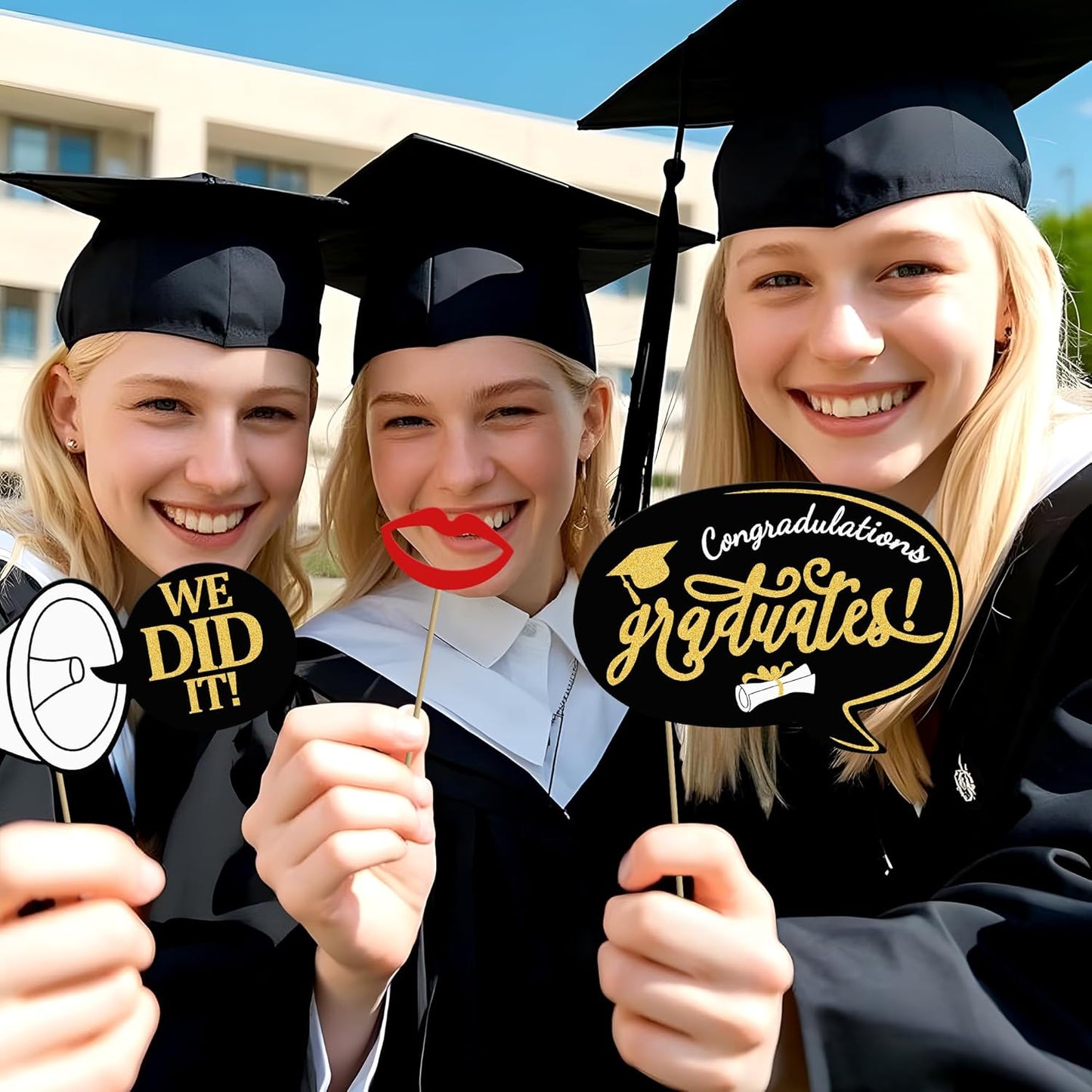 Grad Party Graduations 2025, Kaluofan 25PCS Graduation Photo Props, 2025 Graduation Decorations Photo Booth Props, Funny Grad Party Photo Selfie Decoration 2025 for High School University