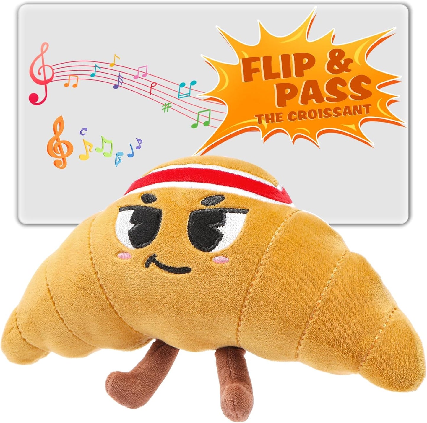 Flip & Pass the Croissant, Electronic Plush Interactive Game, Hilarious Family Party Games for Kids Ages 3, 4-8+, Indoor/Outdoor Toys, 3 4 5 6 7 8 Year Old Girl & Boy Birthday Gift, Christmas Fun