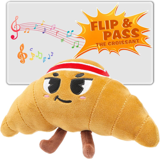 Flip & Pass the Croissant, Electronic Plush Interactive Game, Hilarious Family Party Games for Kids Ages 3, 4-8+, Indoor/Outdoor Toys, 3 4 5 6 7 8 Year Old Girl & Boy Birthday Gift, Christmas Fun