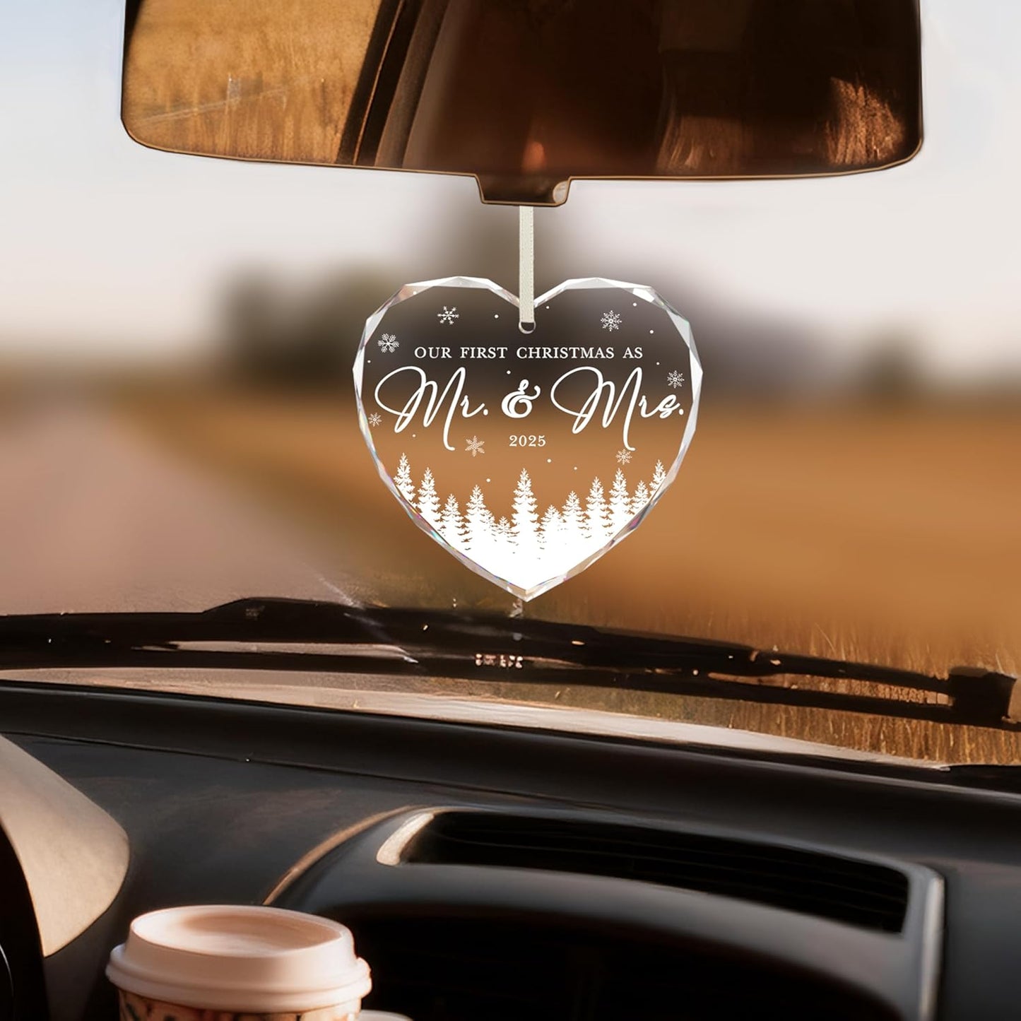 First Christmas Married Ornament 2025, Mr and Mrs Gifts, Wedding Gift for Couples 2025, Newlyweds, Glass Christmas Ornaments 2025, Bridal Shower Gift, Just Married Xmas Hanging Ornament