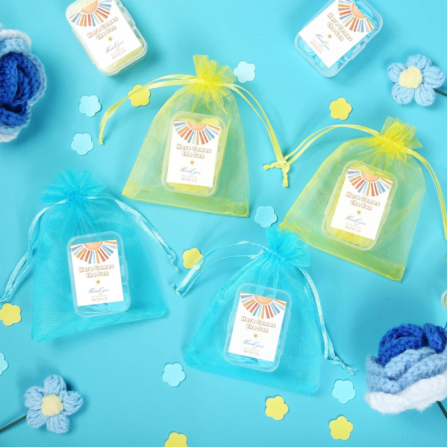 24 Pcs Here Comes The Son Baby Shower Favors