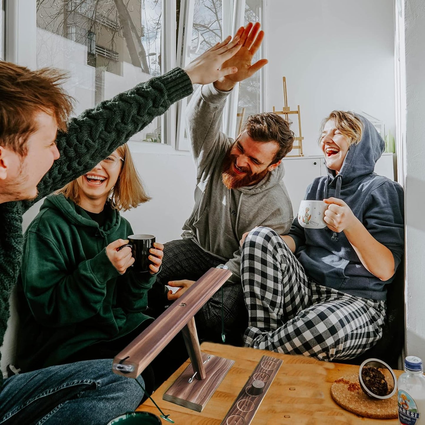 Ring Toss Game for Kids and Adults, Large Base Hook and Ring Game, Family-Friendly Indoor Holiday Fun or Outdoor Patio Games, White Elephant Gifts