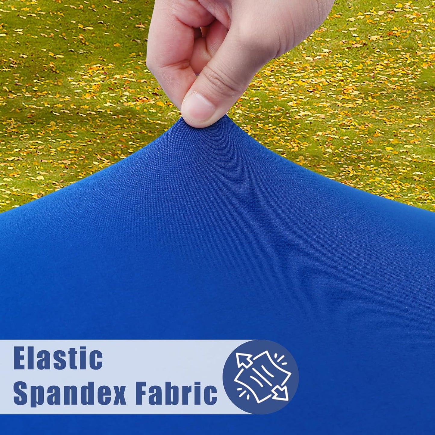 Spandex 5 Foot Rectangle Table Cloth 2 Pack, Elastic Fitted Tablecloths for Picnic, Stretch Washable Patio Table Cover for Outdoor, Camping, Banquet and Parties (Blue, 30"x60")