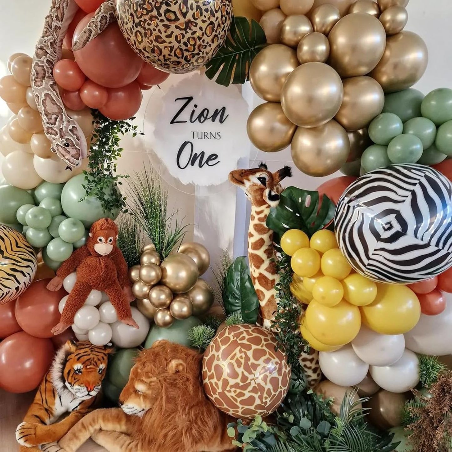 Safari Balloons, 12 Inch Jungle Party Decorations Animal Print Balloons Green Latex Balloon Leopard Zebra Tiger Printed Balloon for Jungle Safari Themed Party Dinosaur Forest Tropical Birthday Decor