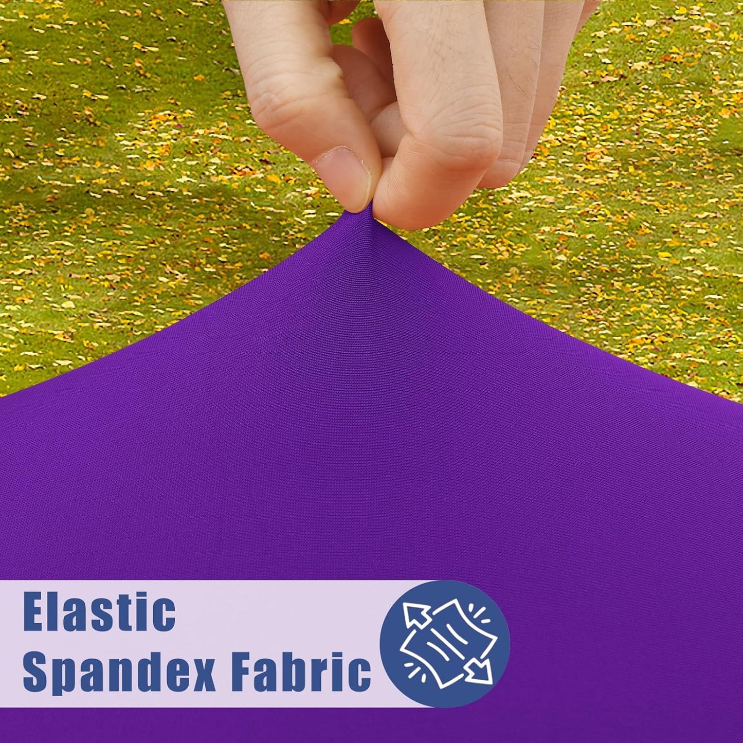 Spandex 6 Foot Rectangle Table Cloth 2 Pack, Elastic Fitted Tablecloths for Picnic, Stretch Washable Patio Table Cover for Outdoor, Camping, Banquet and Parties (Purple, 30"x72")