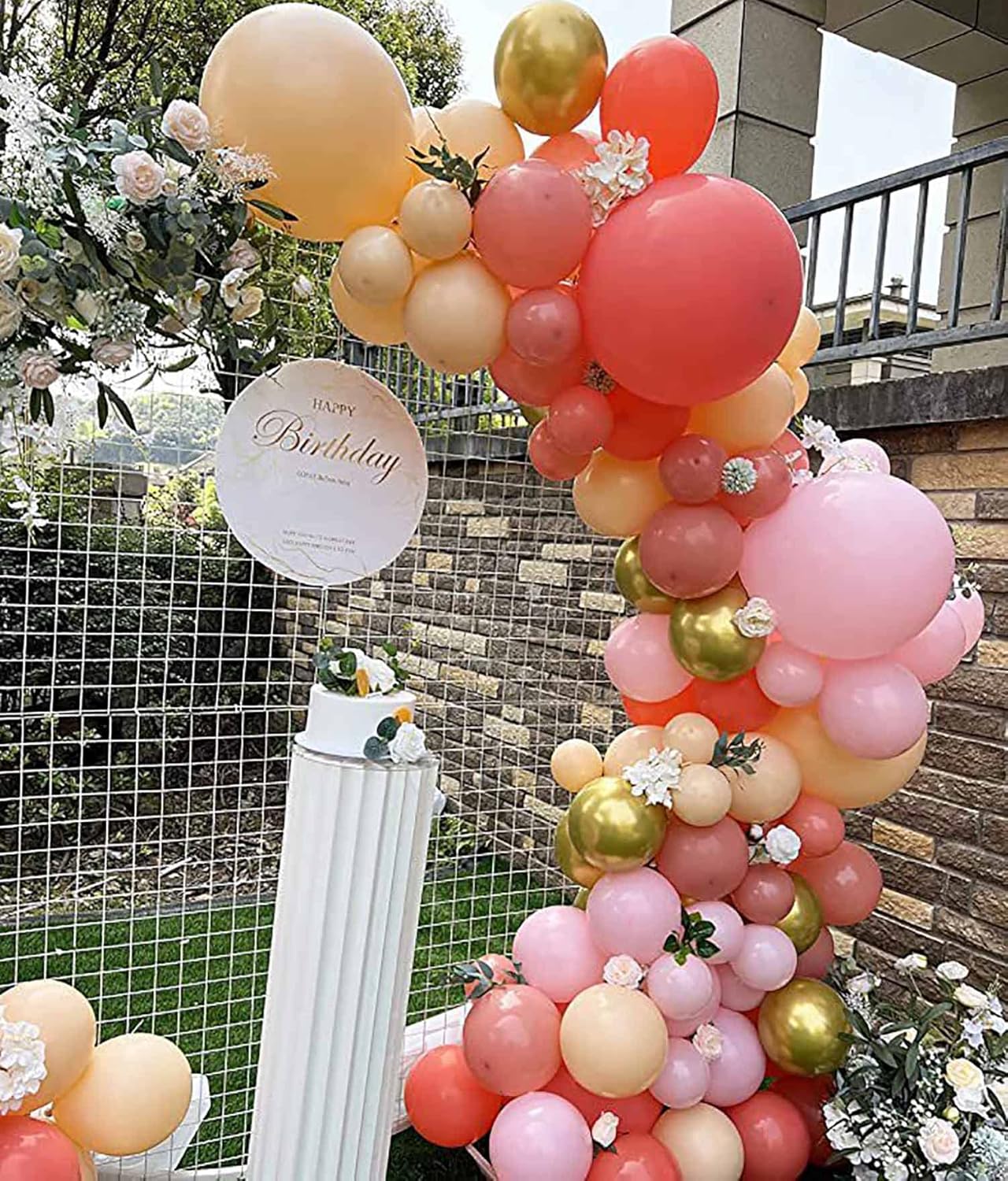 KALOR 12 Inch Coral Red Balloons, 50 Pcs Latex Helium Balloons for Kid's Birthday Party, Baby Shower, Wedding, Graduate Party Decorations