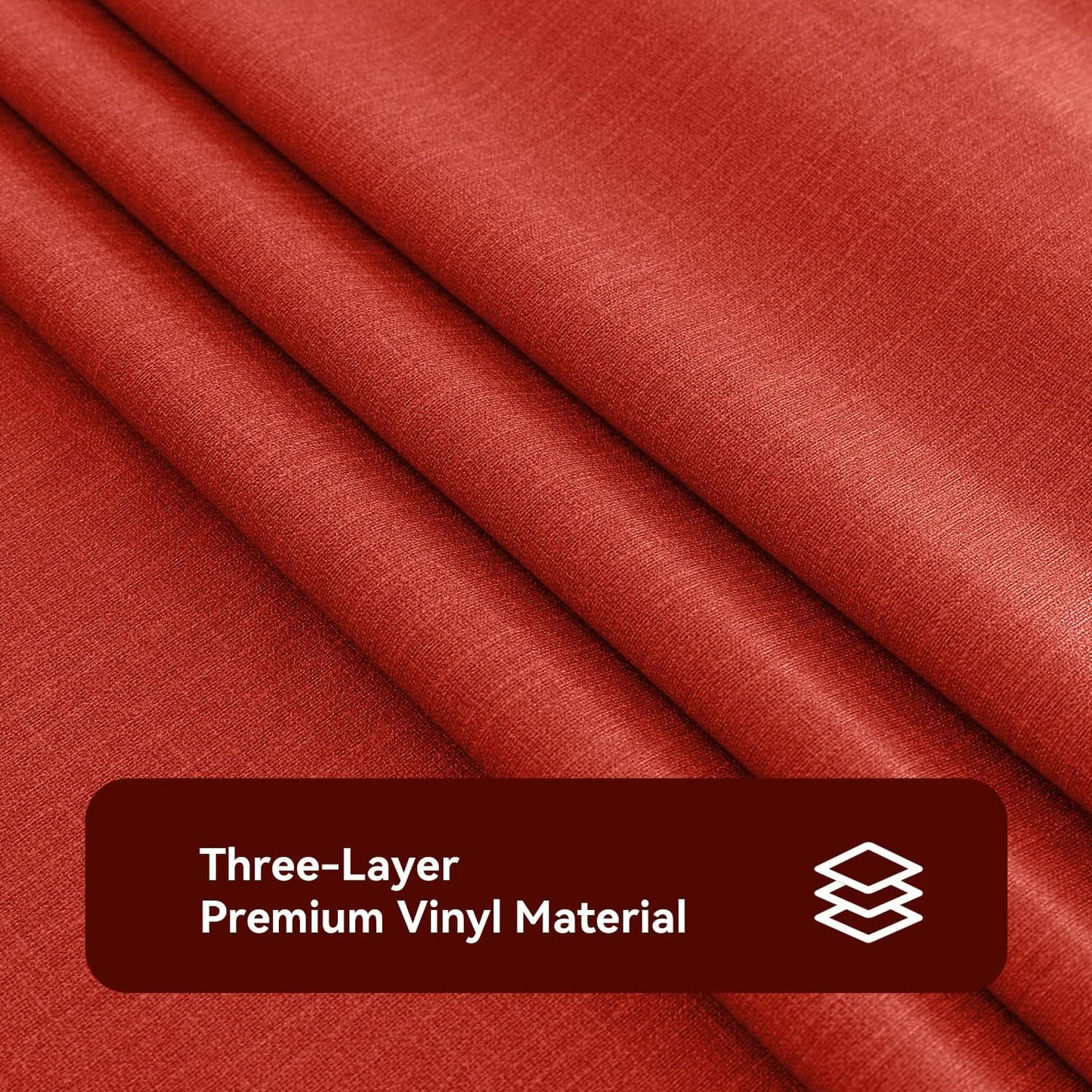 Romanstile Christmas 100% Waterproof PVC Tablecloth, Rectangle Oil Spill Proof Stain Resistant Vinyl Table Cloth, Wipe Clean Plastic Table Covers for Kitchen/Dining/Parties - 54 x 78 Inch, Red