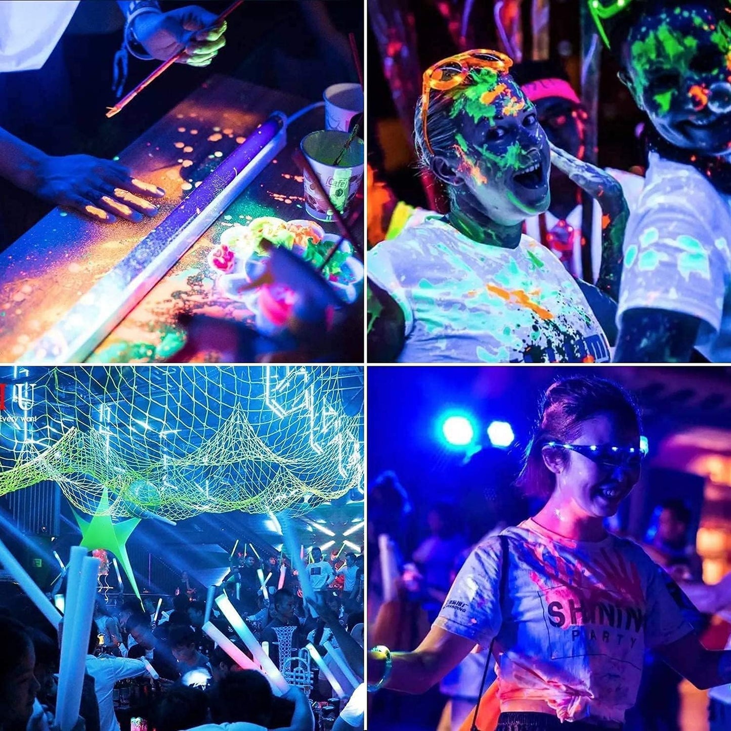 2 Pack 600W LED Black Lights, 395nm to 410nm Outdoor Flood Blacklight Light with Plug, IP66 Waterproof forGlow in The Dark, Dance Party, Stage Lighting, Body Paint, Fluorescent Poster, Neon Glow