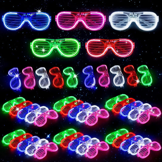 LovesTown 20PCS LED Glasses Party Favors, Glow In The Dark Party Supplies Accessories for Adult New Years Eve Wedding Birthday, Great prize for School Contest