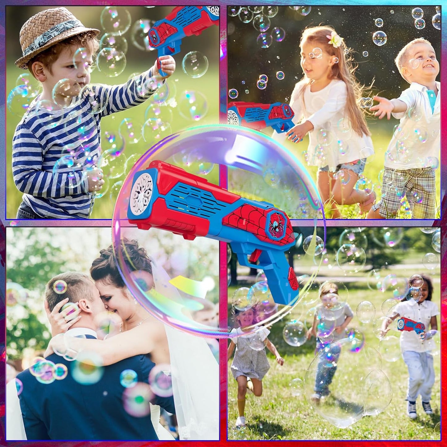 Spider-Bubble Machine Gun for Kids: Toys for 3+ Year Old Boys, Spider Toys for Boys 4-6, Outsider&Outdoor Toy for Toddlers 3-5, Christmas, Summer, Wedding, Party Favors, Halloween, Birthday Gifts