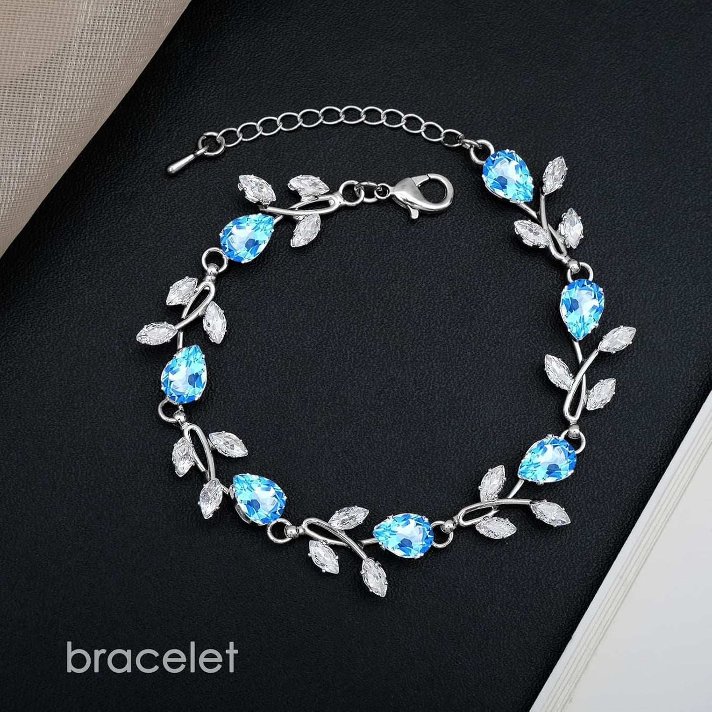 Elegant Bridal Jewelry Sets Clear Cubic Zirconia Wedding Necklace Earrings Bracelet Set for Birdes Bridesmaids CZ Prom Jewelry