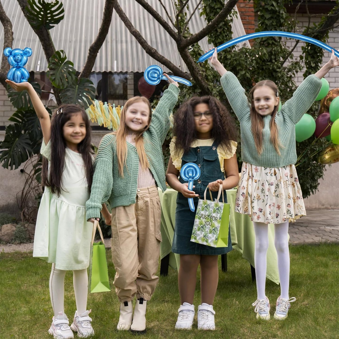 Metallic Blue Long Balloons Premium 260 Twisting Animals Magic Balloons for Birthday Kids Wedding Party Supply 100pcs