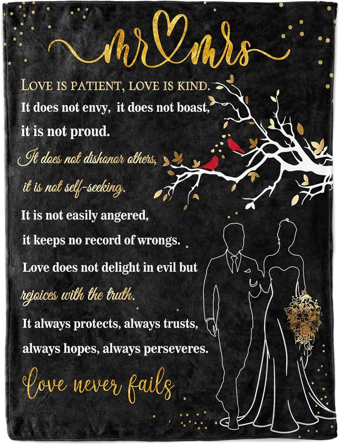 Wedding Gifts for Couples 2025 Soft Blanket, Bridal Shower Gifts for Bride to Be, Anniversary Romantic Gifts for Her, Wedding Gifts for Newlyweds Wedding Throw Blanket 60 * 50