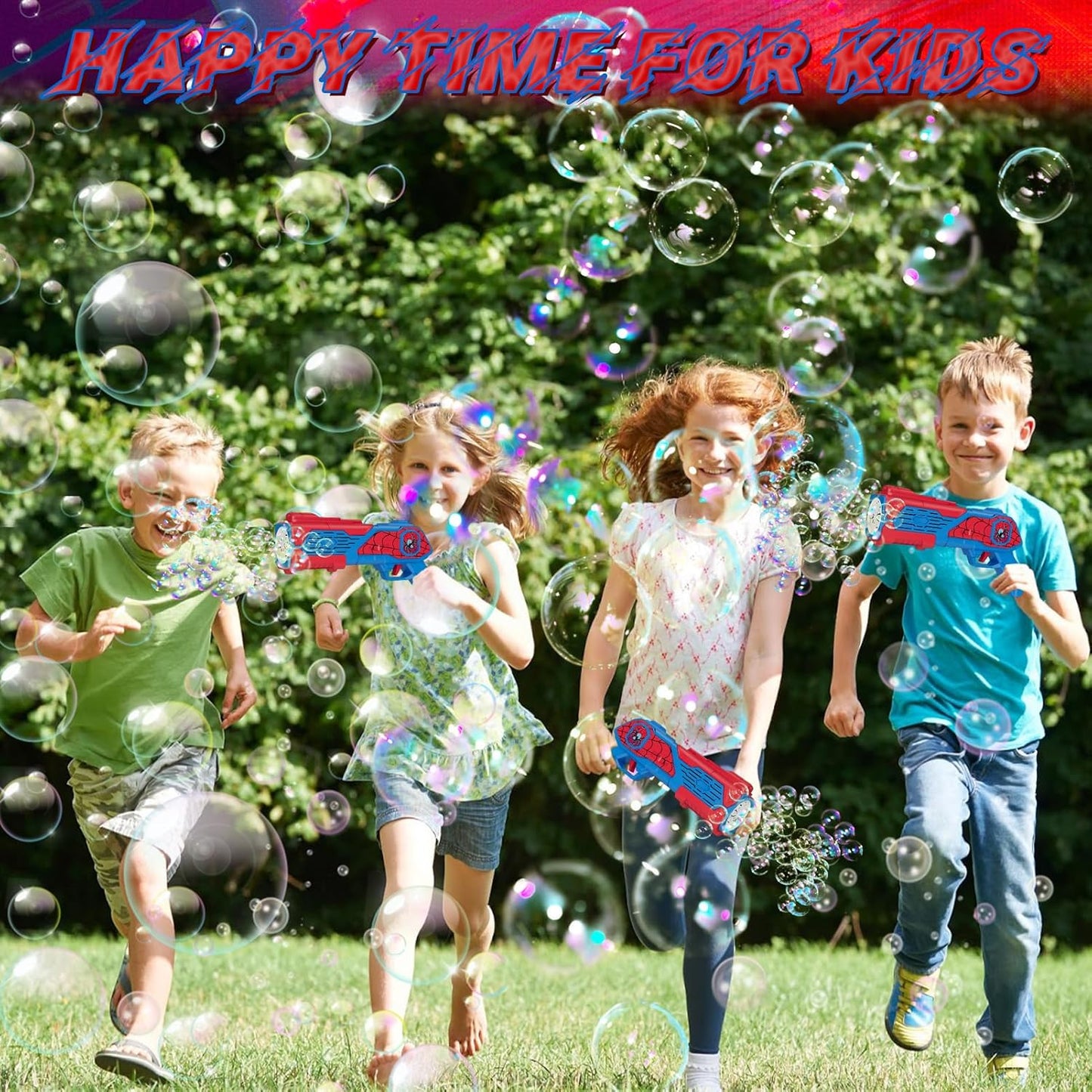 Spider-Bubble Machine Gun for Kids: Toys for 3+ Year Old Boys, Spider Toys for Boys 4-6, Outsider&Outdoor Toy for Toddlers 3-5, Christmas, Summer, Wedding, Party Favors, Halloween, Birthday Gifts