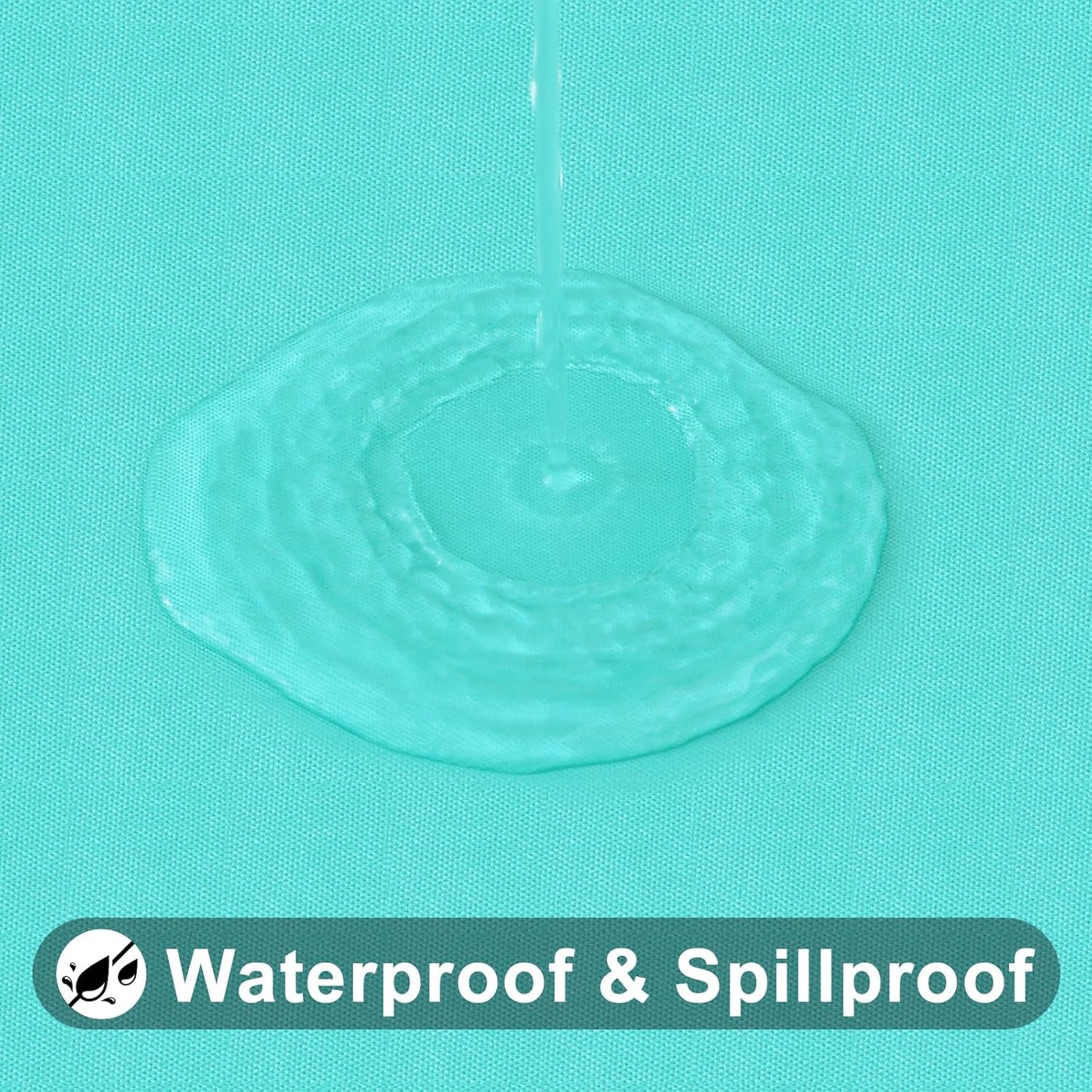 Smiry Rectangle Tablecloth, Elastic Fitted Flannel Backed Vinyl Tablecloths for 6ft Folding Tables, Waterproof Wipeable Table Covers for Indoor, Outdoor, Picnic and Camping (Teal, 36"x72")