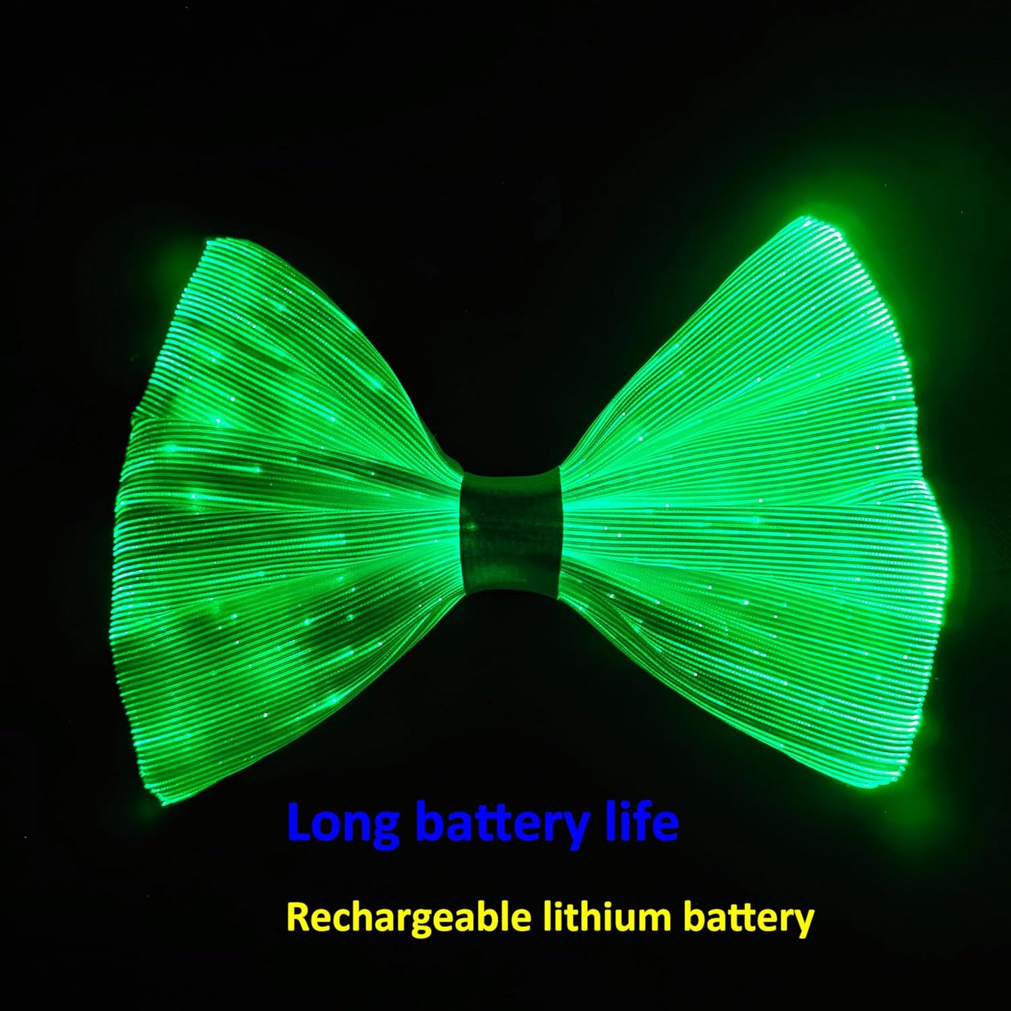 LED Light Up Bow Tie Wireless for Men - Flashing Fiber Optic Bowtie Glow in the Dark for Party Halloween Christmas