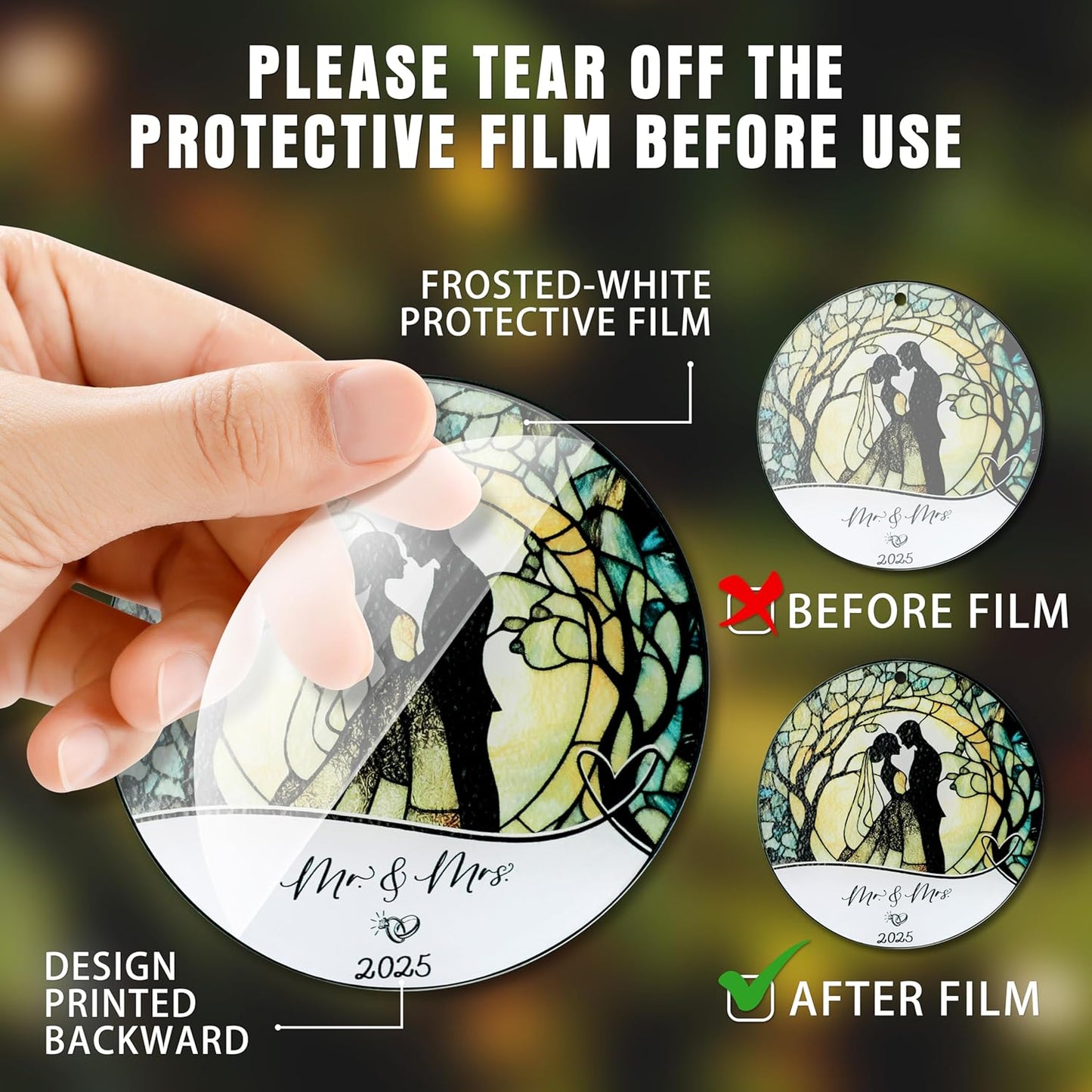 Joycuff Wedding Gifts, Mr & Mrs Ornament 2025, Bridal Shower Gifts, Just Married Gift for Newlywed Couple, Bride, Acrylic Ornament