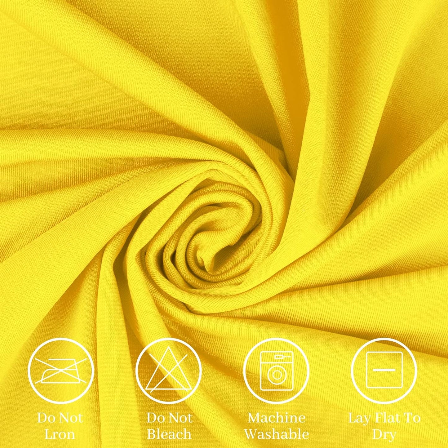 Spandex Table Cover 8 ft. Fitted Polyester Tablecloth Stretch Table Cover Table Topper Open Back - Yellow