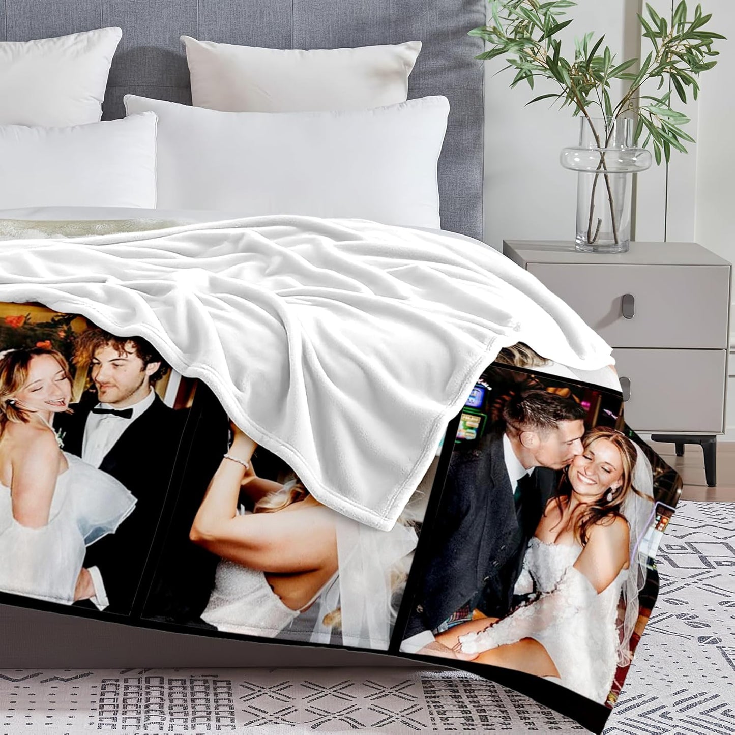 Yofair Ships Next Day, Custom Blanket with Picture Anniversary Wedding Gifts for Women Men Personalized Photo Blankets I Love You Couple Gift for Boyfriend Girlfriend Wife Husband