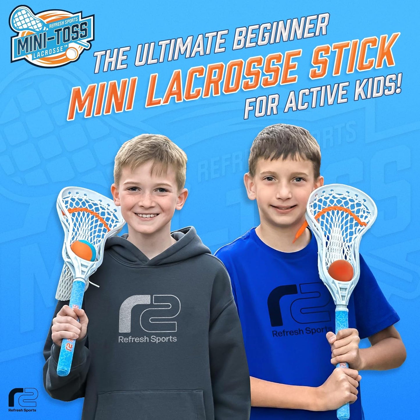 Mini Toss Lacrosse Set – The Ultimate Game for Boys & Girls - Best Gift for Kids, Teens or Adults - Comes with Lacrosse Ball & Water Skip Ball - Full Size Large Basket for Easier Catching & Throwing