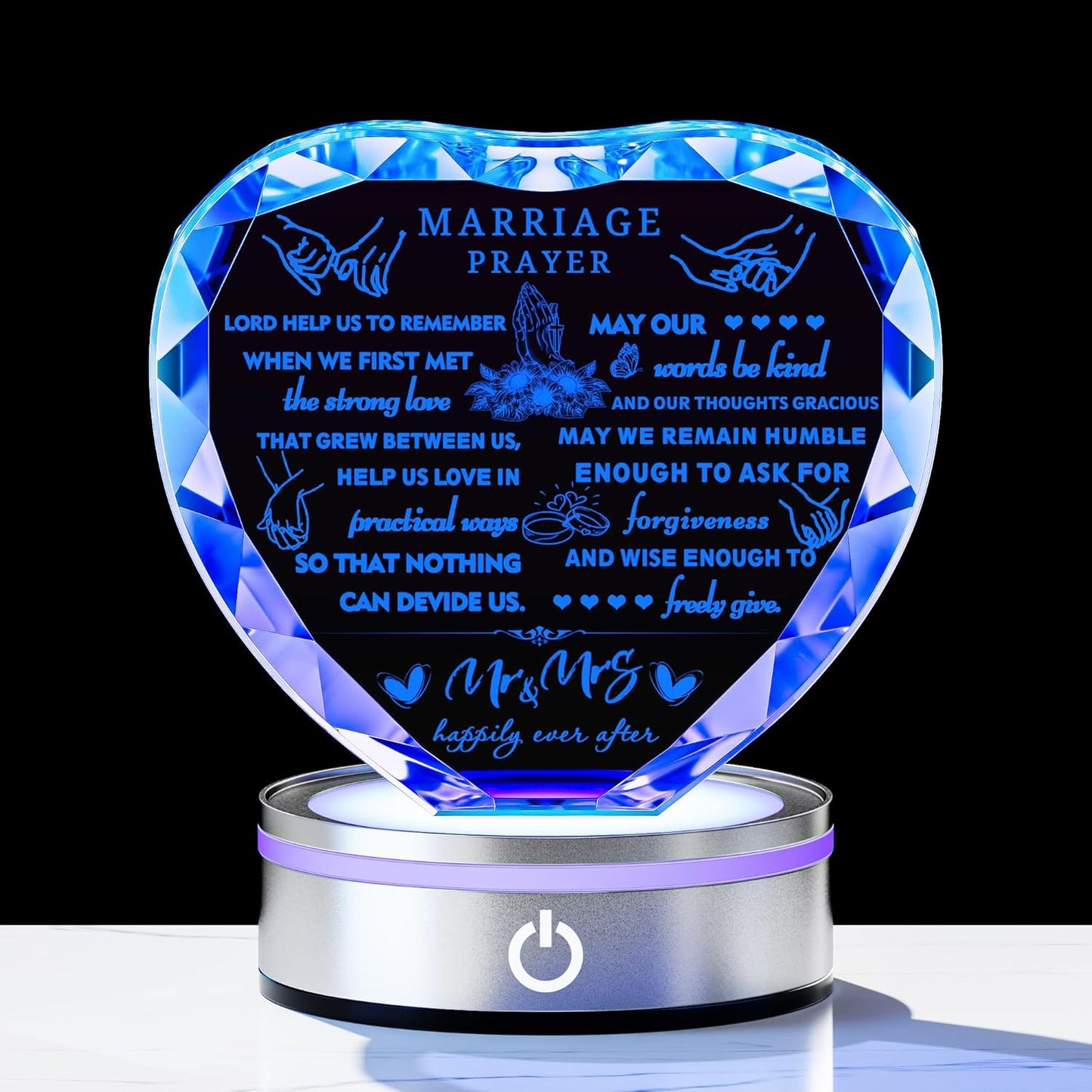 Wedding Gifts for Couples Unique 2025 - Happy Anniversary Marriage Gift Crystal Keepsake - Engagement Gifts Bridal Shower Gifts for Bride and Groom Engagement Newlywed Mr And Mrs Gifts