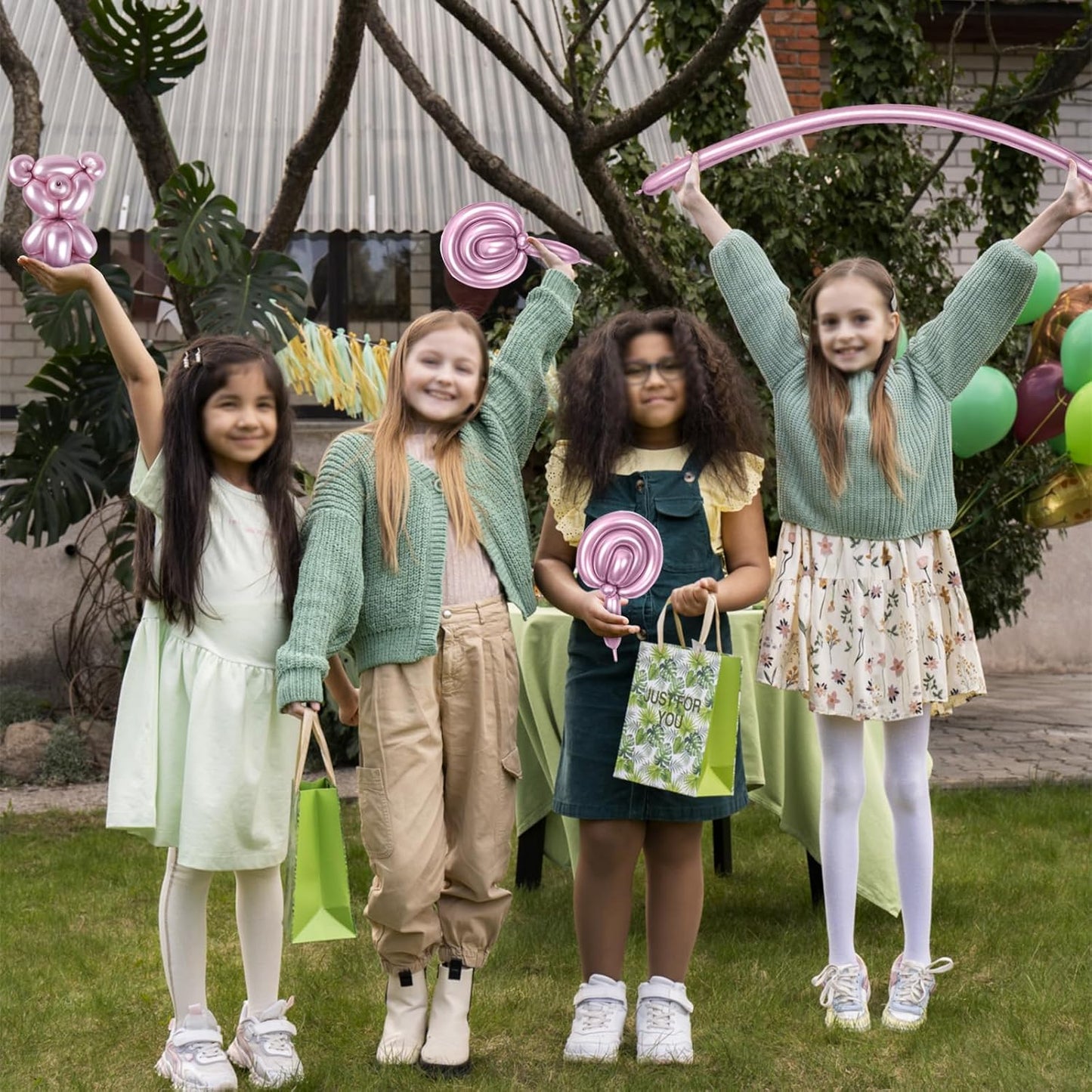 Metallic Pink Long Balloons Premium 260 Twisting Animals Magic Balloons for Birthday Kids Wedding Party Supply 100pcs